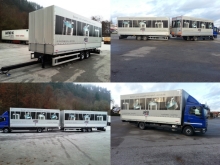 Zentralachs-Anhängerzug: MAN TGL und Tandemanhänger mit Voll-Aluminium-Pritschenaufbauten für Volumenstransporte.
