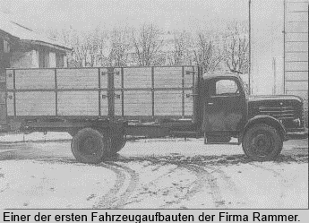 Einer der ersten Fahrzeugaufbauten der Firma Rammer.