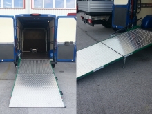Citroen Jumper mit Schwerlast-Rampe am Heck. Citroen Jumper mit Schwerlast-Rampe am Heck.