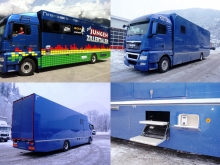 Tour-LKW der JUNGEN ZILLERTALER mit Kofferaufbau. Tour-LKW der JUNGEN ZILLERTALER mit Kofferaufbau.
